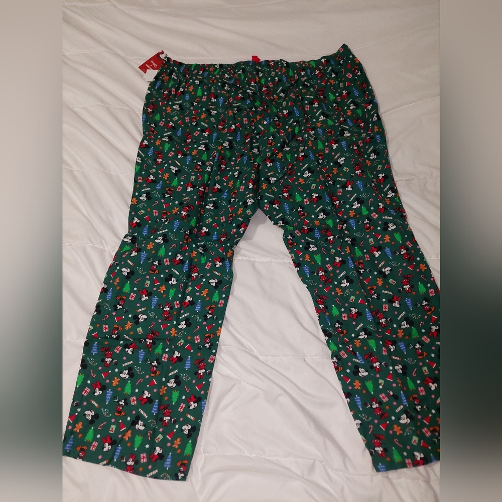 Disney Holiday Flannel Pajama Pants Size 2X Old Navy NWT Green - Picture 2 of 7